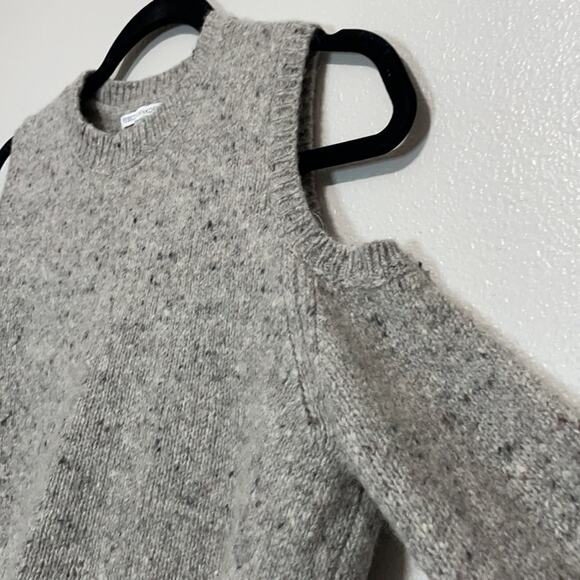 REBECCA MINKOFF Gray Cold Shoulder Wool Sweater Size L - Picture 5 of 6